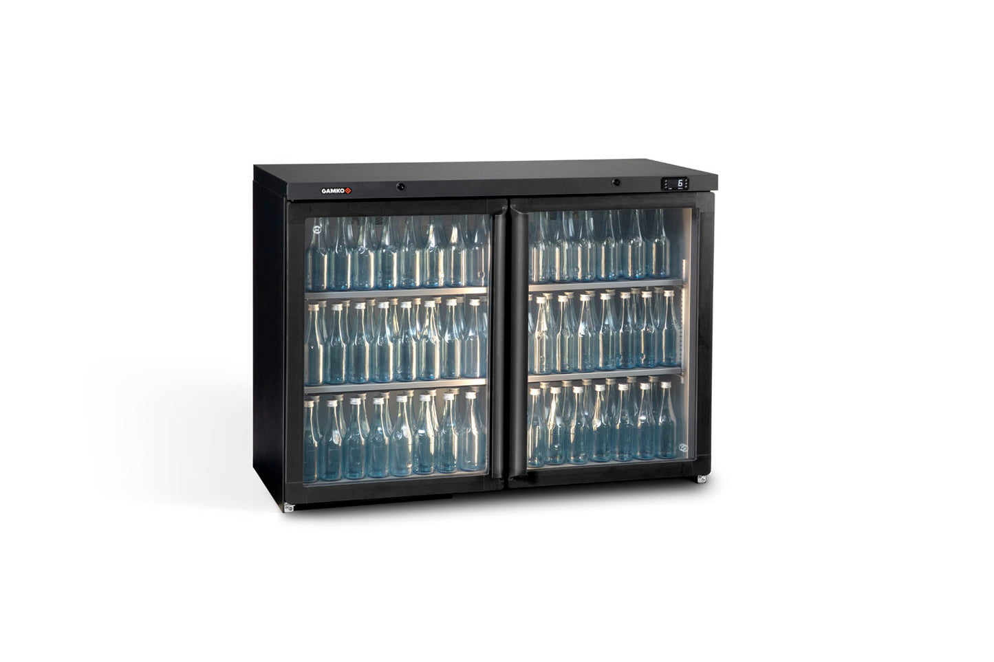 Dim Gray Gamko MG3/275G Maxiglass Hinged Glass Double Door Undercounter Bottle Cooler, 275 Litres - Contact Us For Availability
