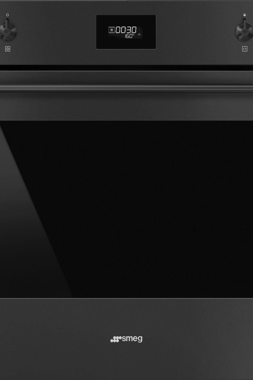 Dark Slate Gray SMEG Single Oven, Pyrolitic Multifunction, Finger-Friendly, 600 mm