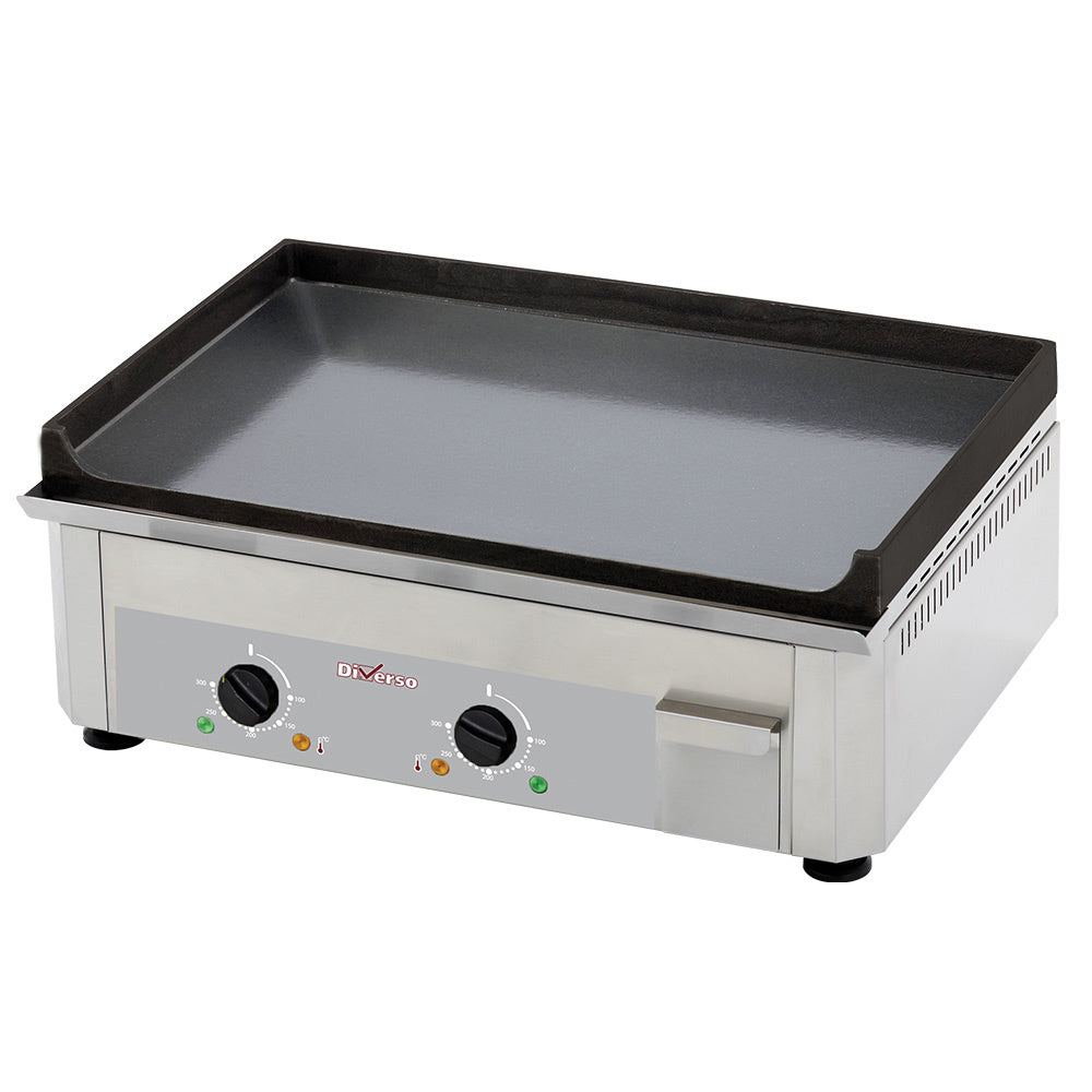 Dark Gray Diverso WR-EP60-SS Electric griddle plate, double, enamelled - Contact Us For Availability
