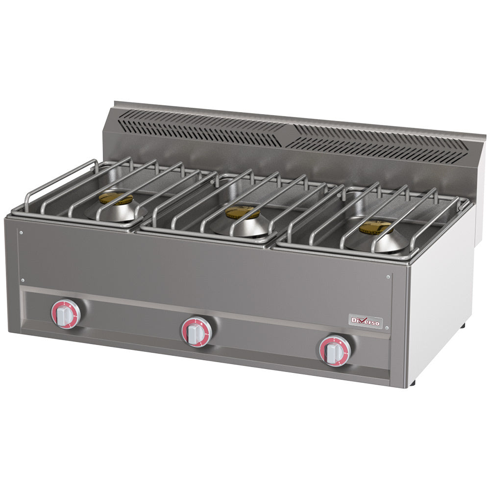 Dim Gray Diverso WR-G3FT-15 Stove 3 burners 8 kW super powerful -Top- - Contact Us For Availability
