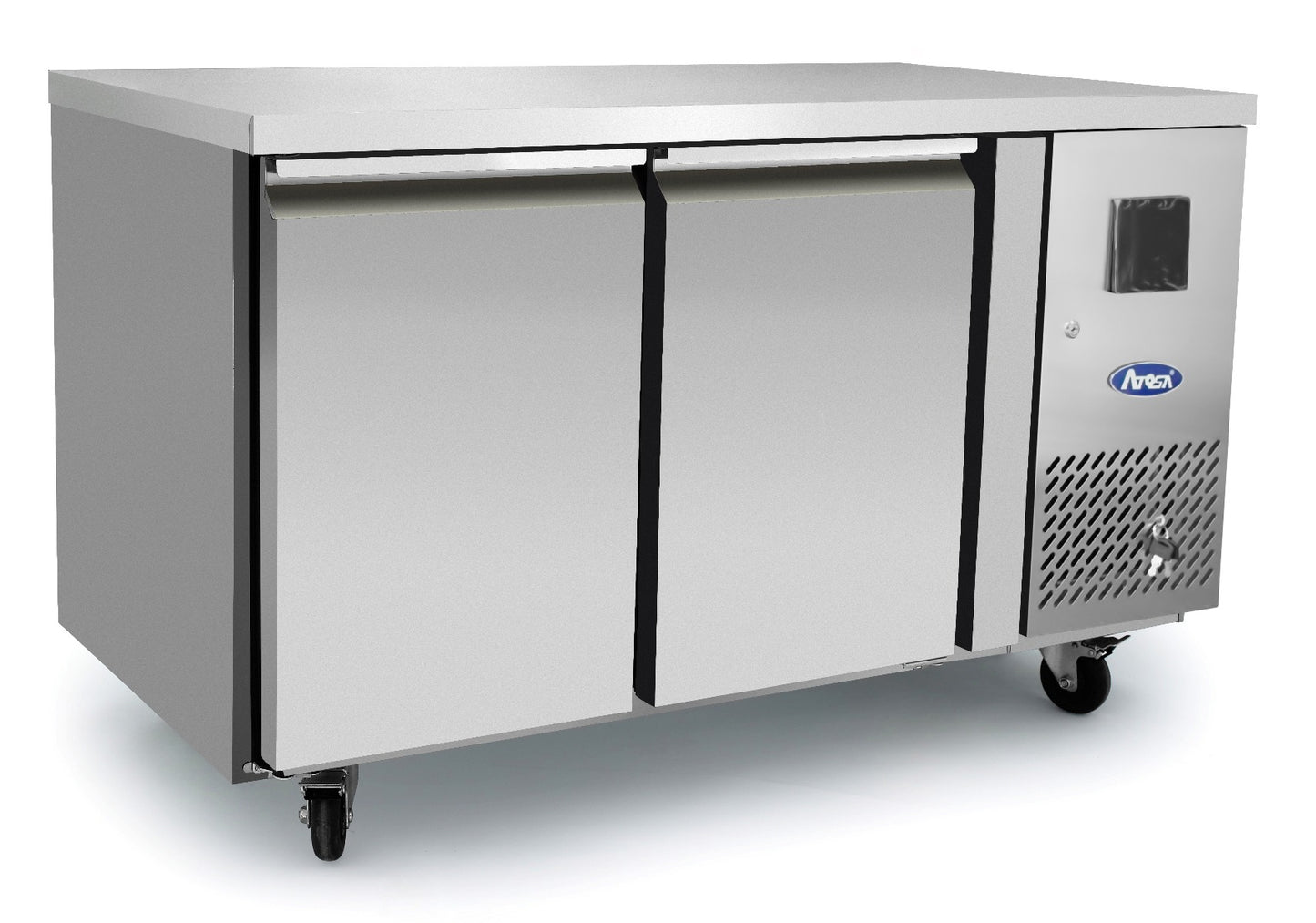 Gray Atosa EPF3422HD 2 Door Preparation Counter Fridge, 280 Litres - Contact Us For Availability