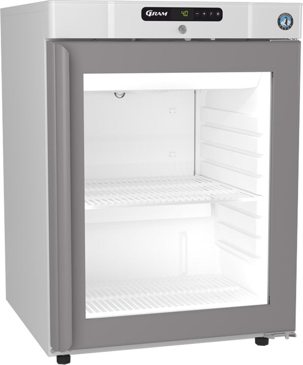 Light Gray Hoshizaki Compact KG220 L-DR G U Glass Single Door White Undercounter Display Fridge, 123 Litres - Contact Us For Availability