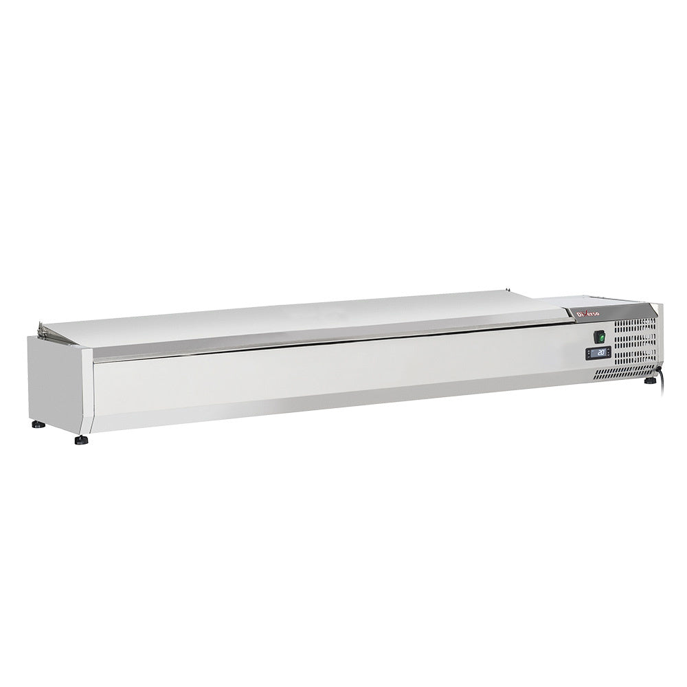Light Gray Diverso WR-SX18-C5 Topping shelf 8x GN1/4 - 150 mm, with stainless steel lid - Contact Us For Availability