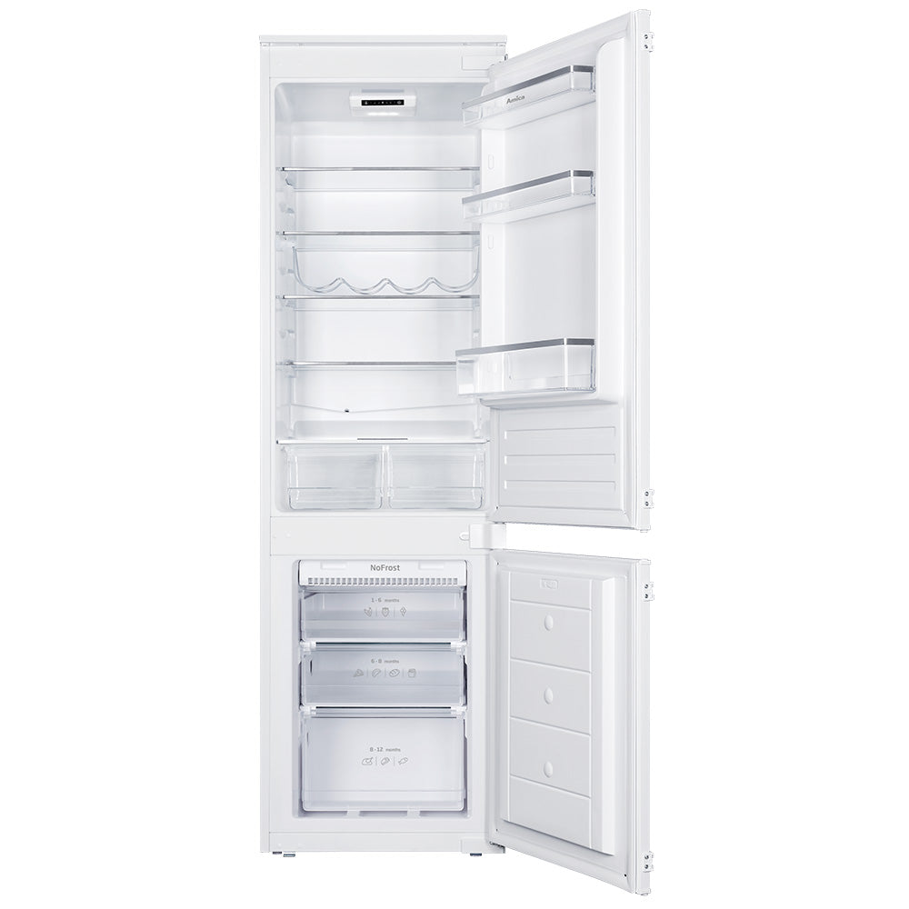 Light Gray AMICA BK3163FA 54cm integrated 70/30 frost-free fridge freezer