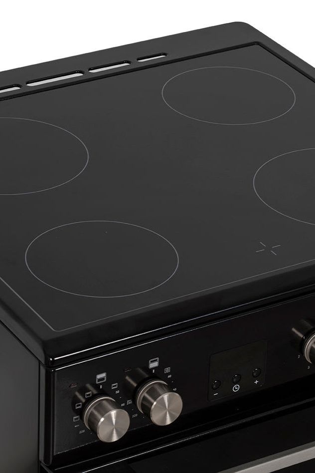 Dark Slate Gray Creda C60CDOX Inox 60cm Ceramic Double