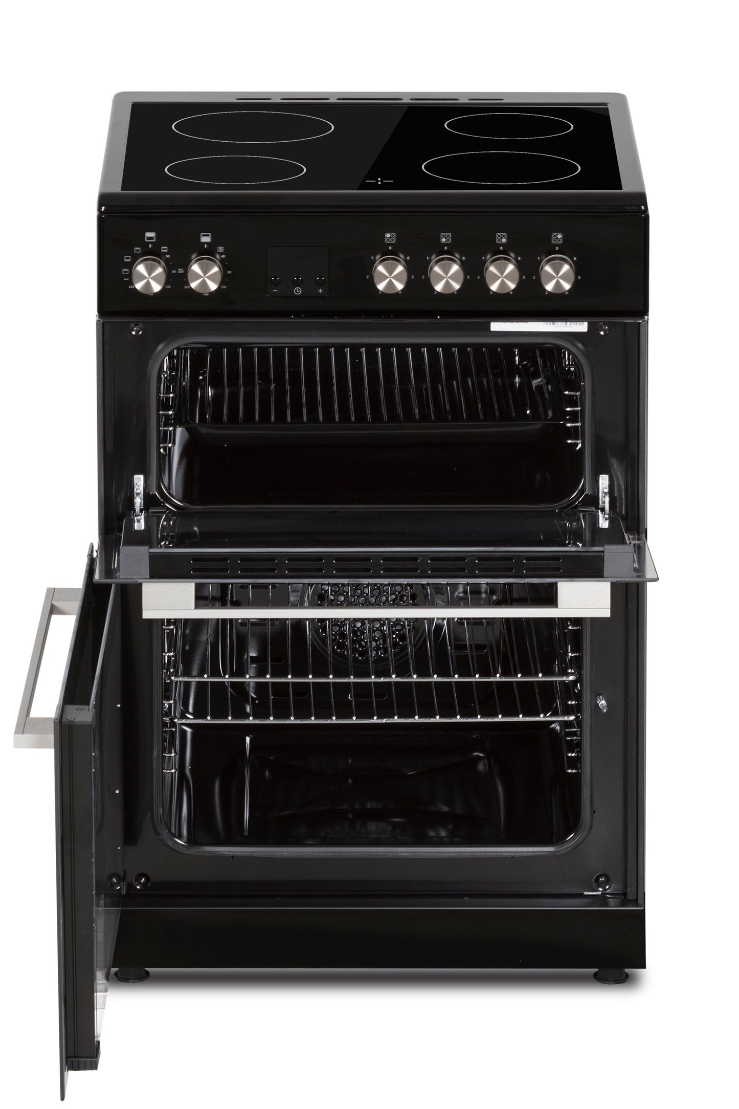 Black Creda C60CDOX Inox 60cm Ceramic Double