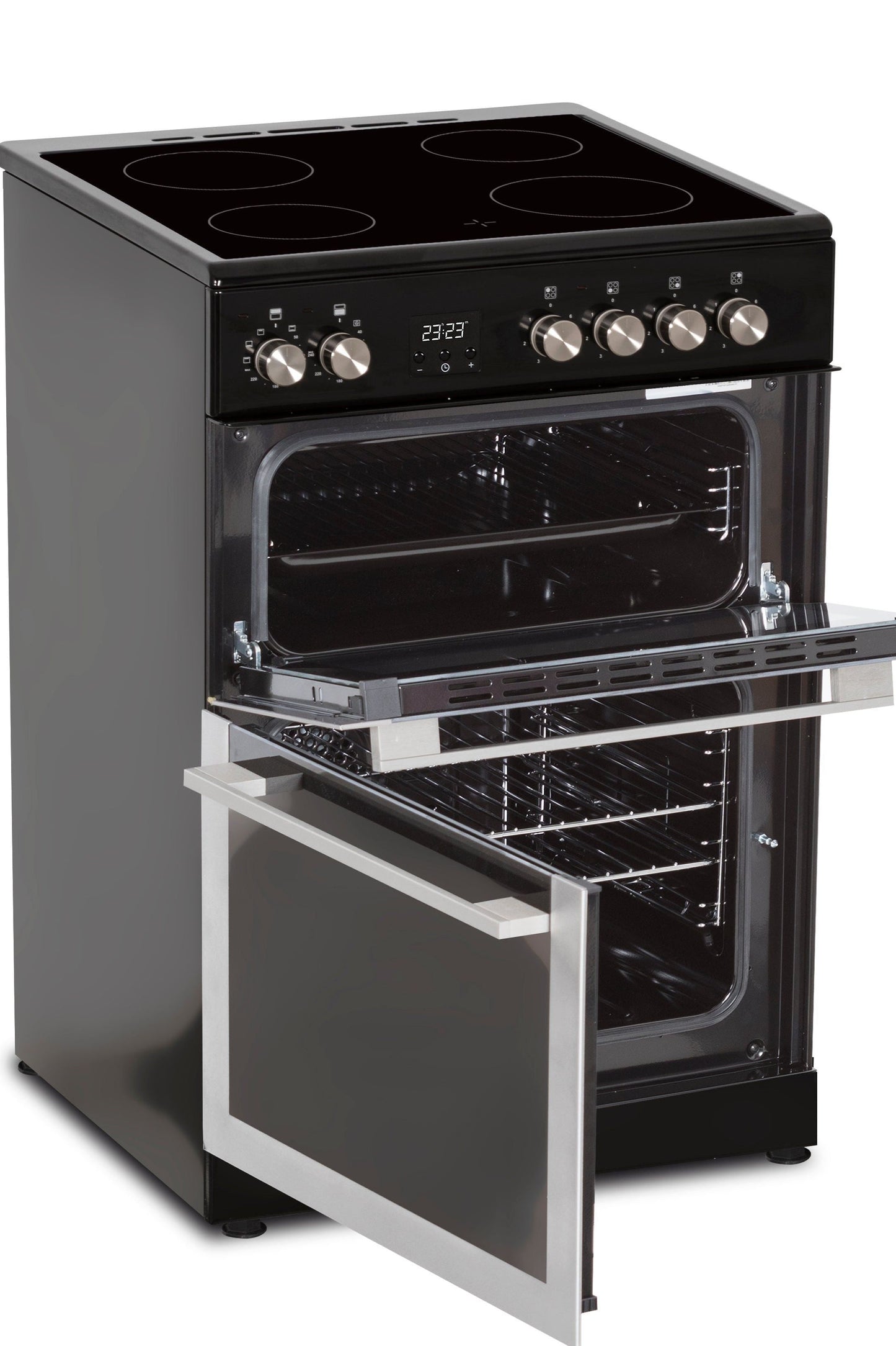 Dark Slate Gray Creda C60CDOX Inox 60cm Ceramic Double