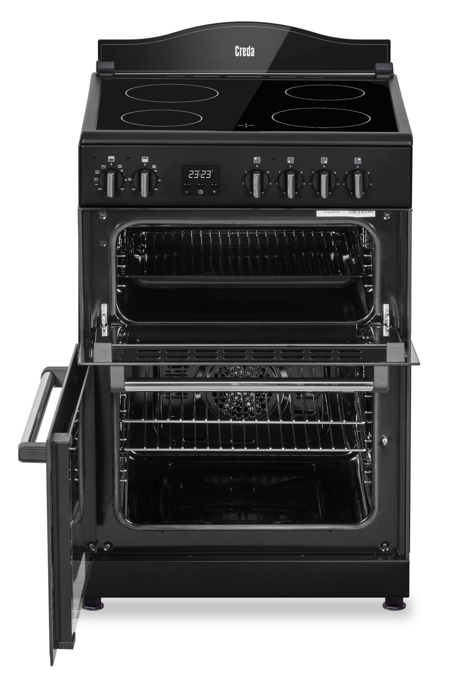 Black Creda C60CMRA Mini Range Anthracite 60cm Ceramic Double