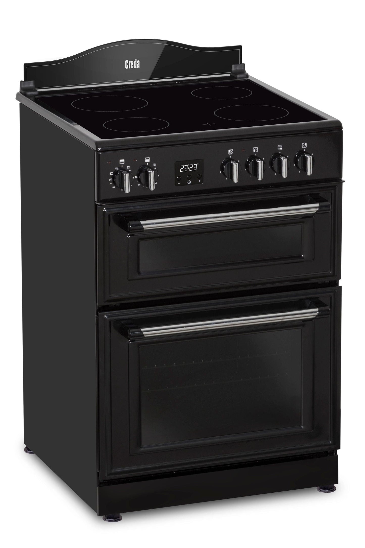 Black Creda C60CMRBL Mini Range Black 60cm Ceramic Double