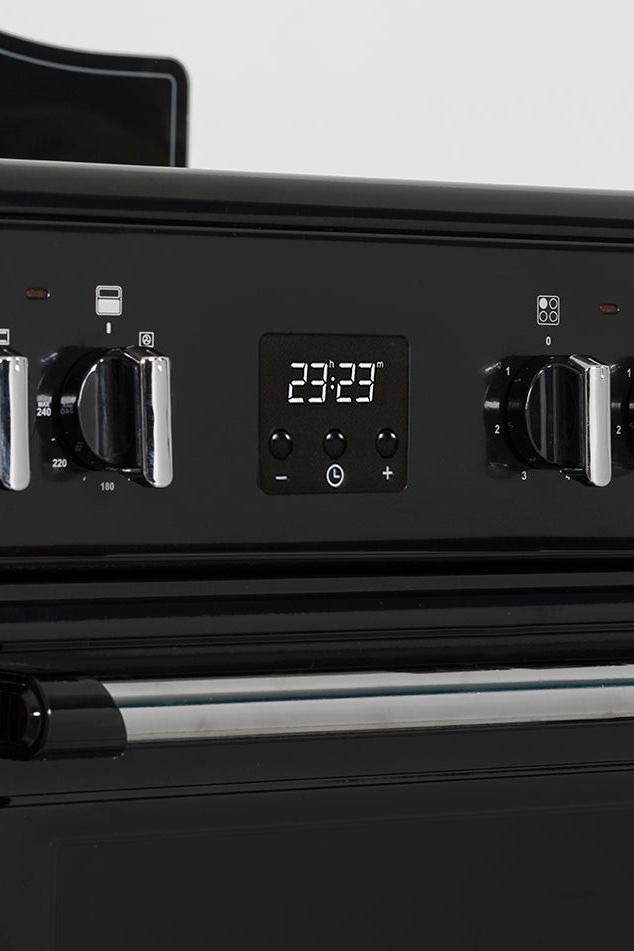 Black Creda C60CMRBL Mini Range Black 60cm Ceramic Double