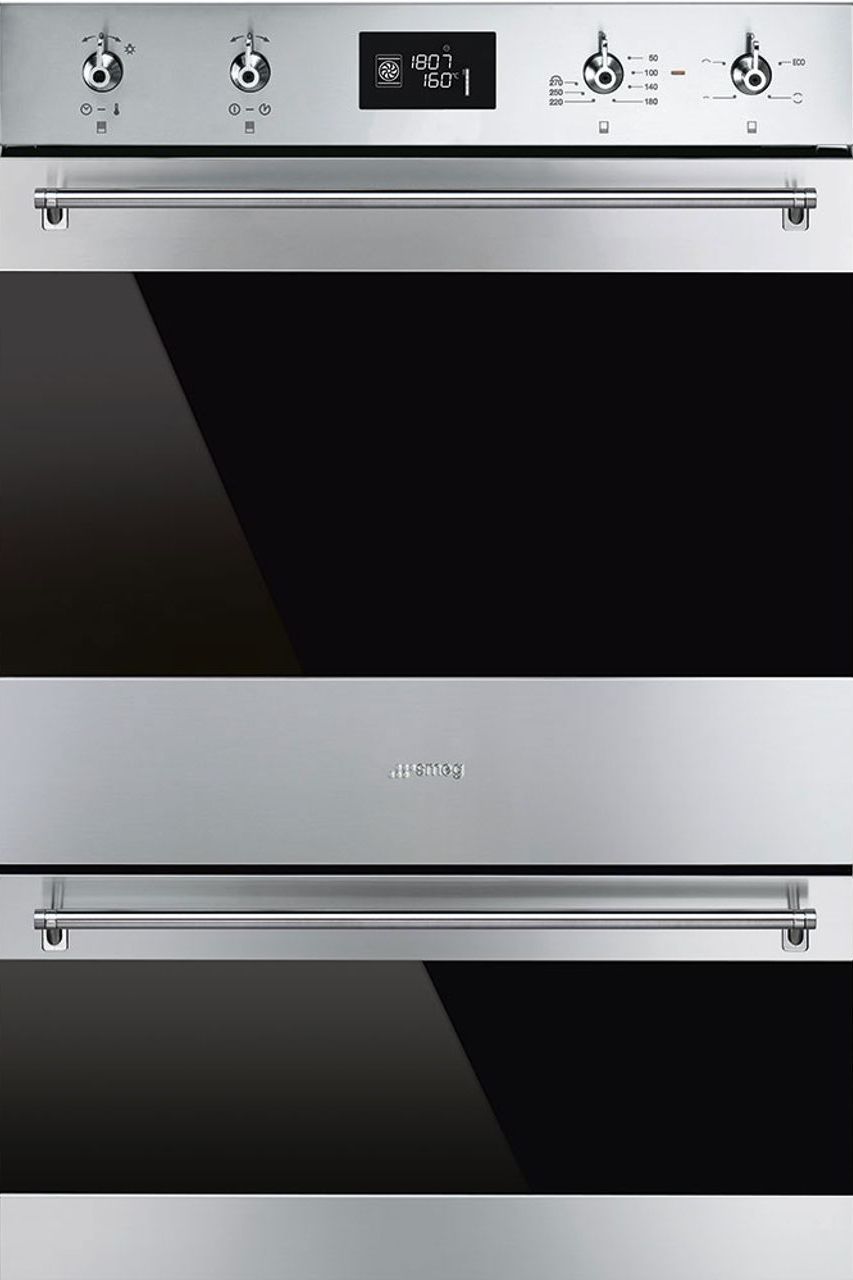 Black SMEG Classic Double Oven, Multifunction, 600 mm