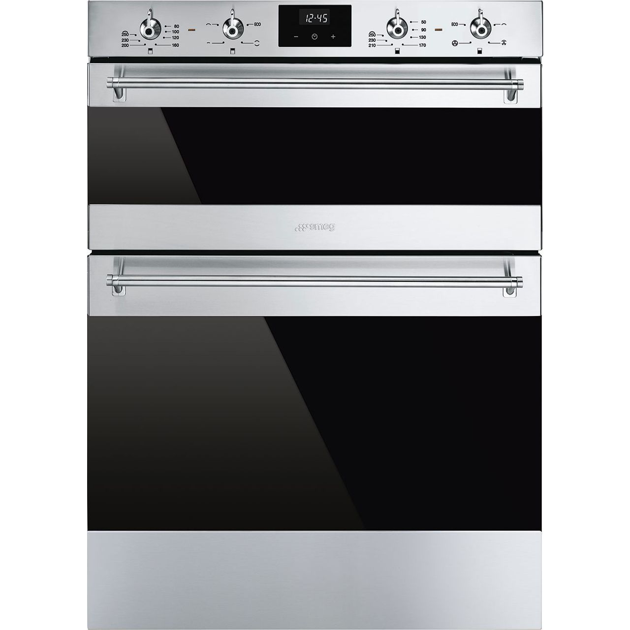 Black SMEG Classic Stainless Steel Multifunction Double Oven