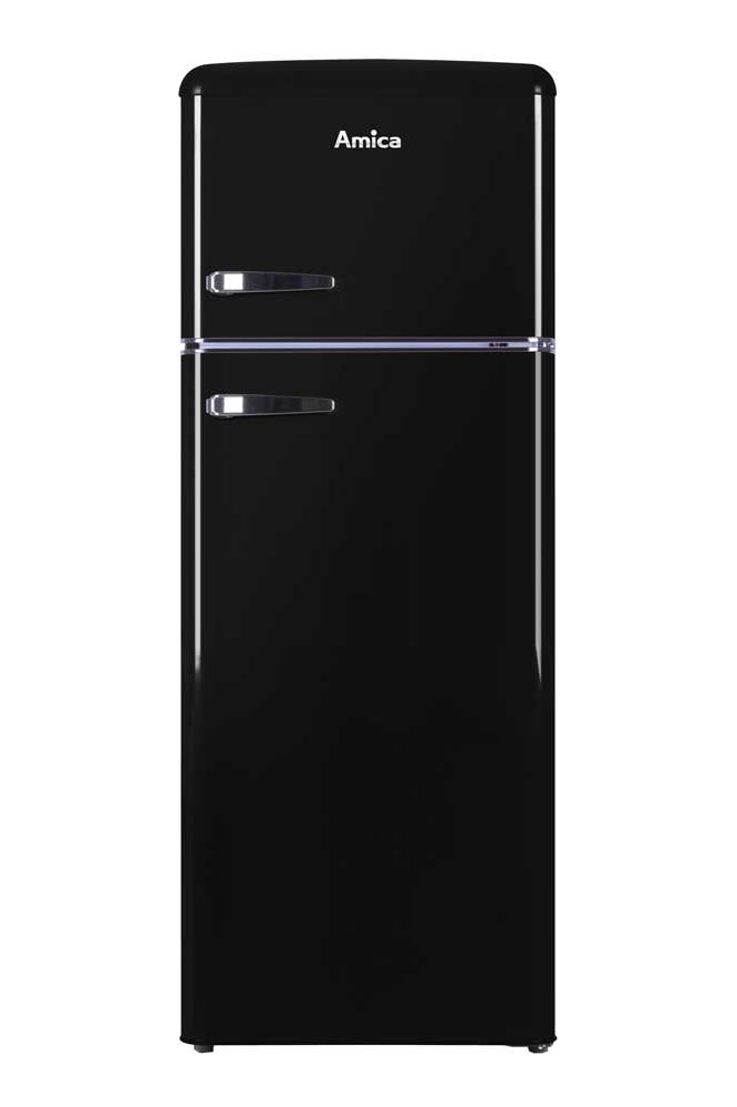 Black FDR2213B Amica 55cm freestanding static 30/70 double door