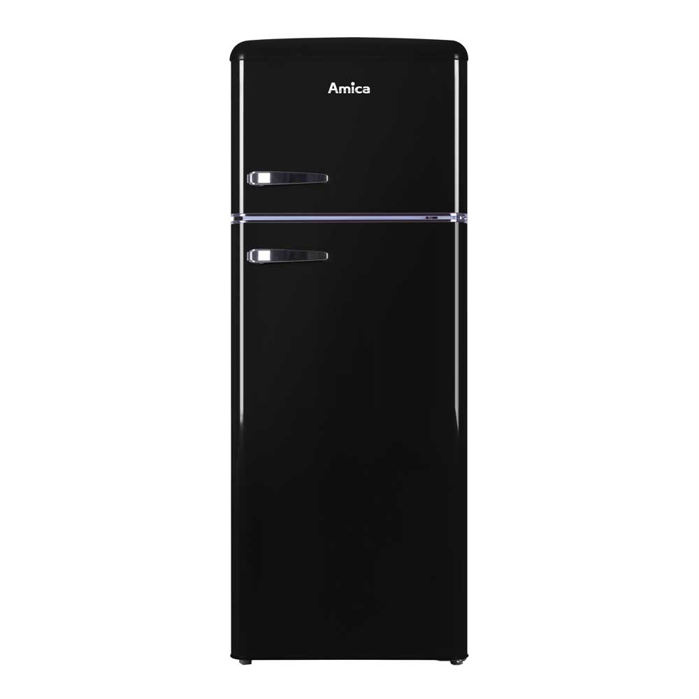 Black AMICA FDR2213B 55cm freestanding static 30/70 double door