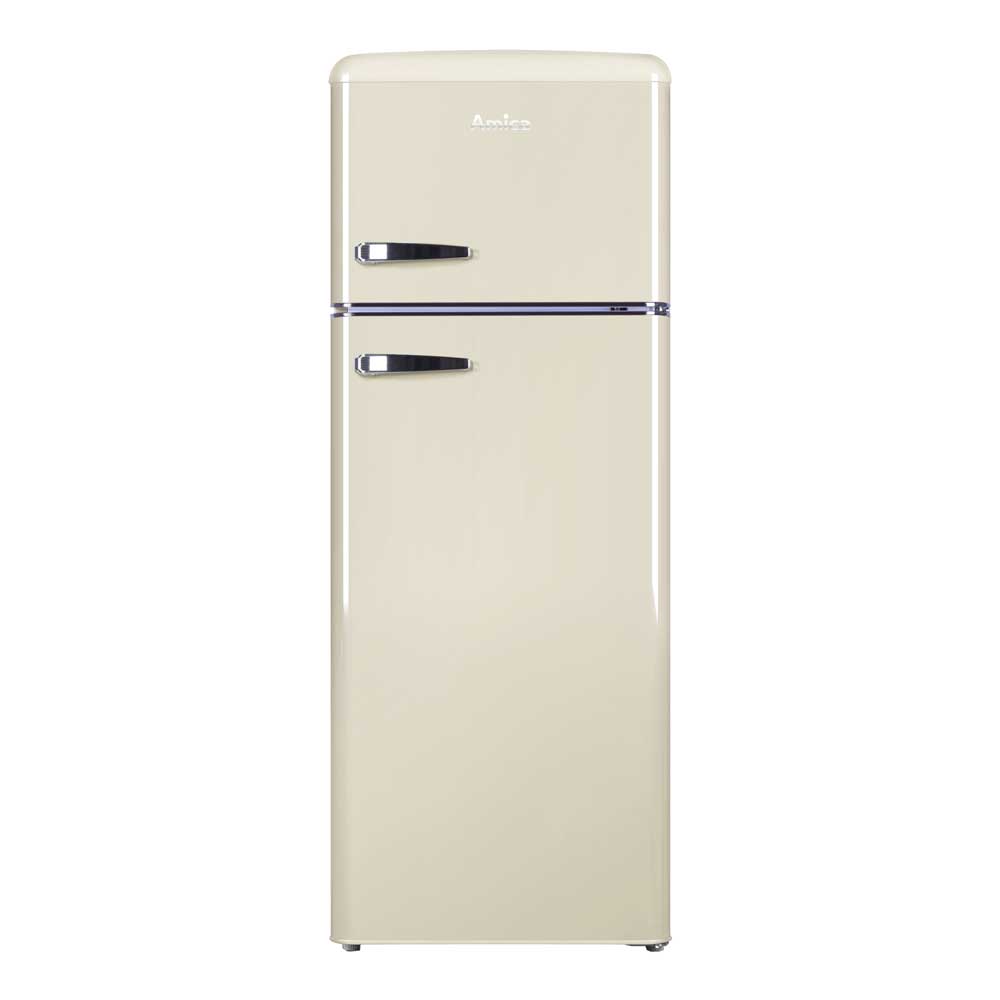 Light Gray AMICA FDR2213C 55cm freestanding fridge freezer static 30/70 double door