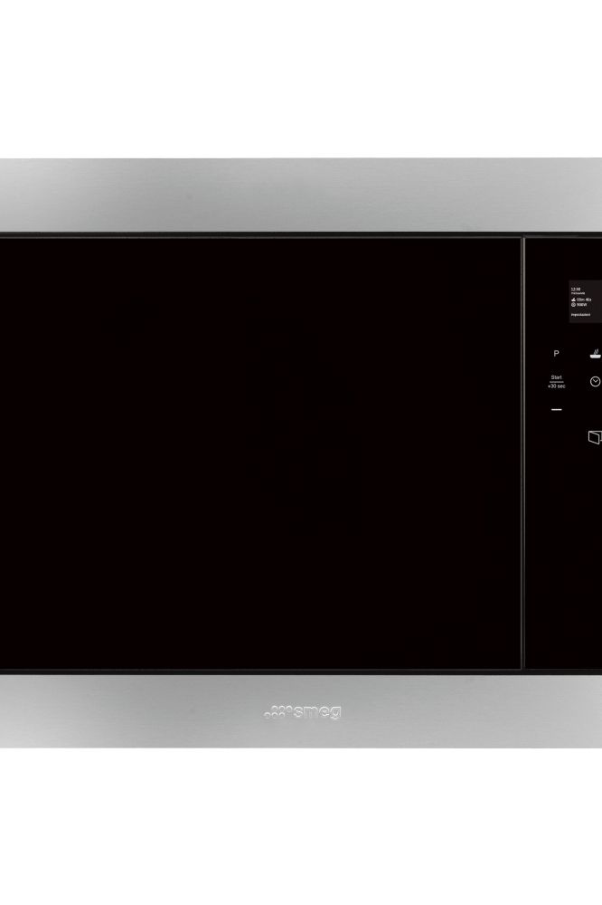 Black SMEG Classic Microwave Oven, with Electric Grill, Finger Friendly, Depth 320mm