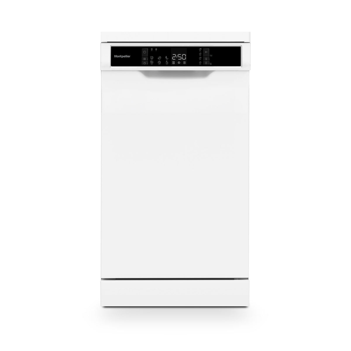 Montpellier MDWD1064W slimline freestanding dishwasher in white