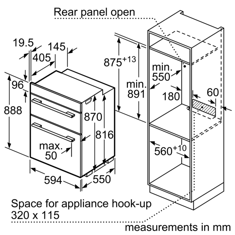 Bosch Series 2 MHA133BR0B Built-In Electric Double Oven - Stainless Steel