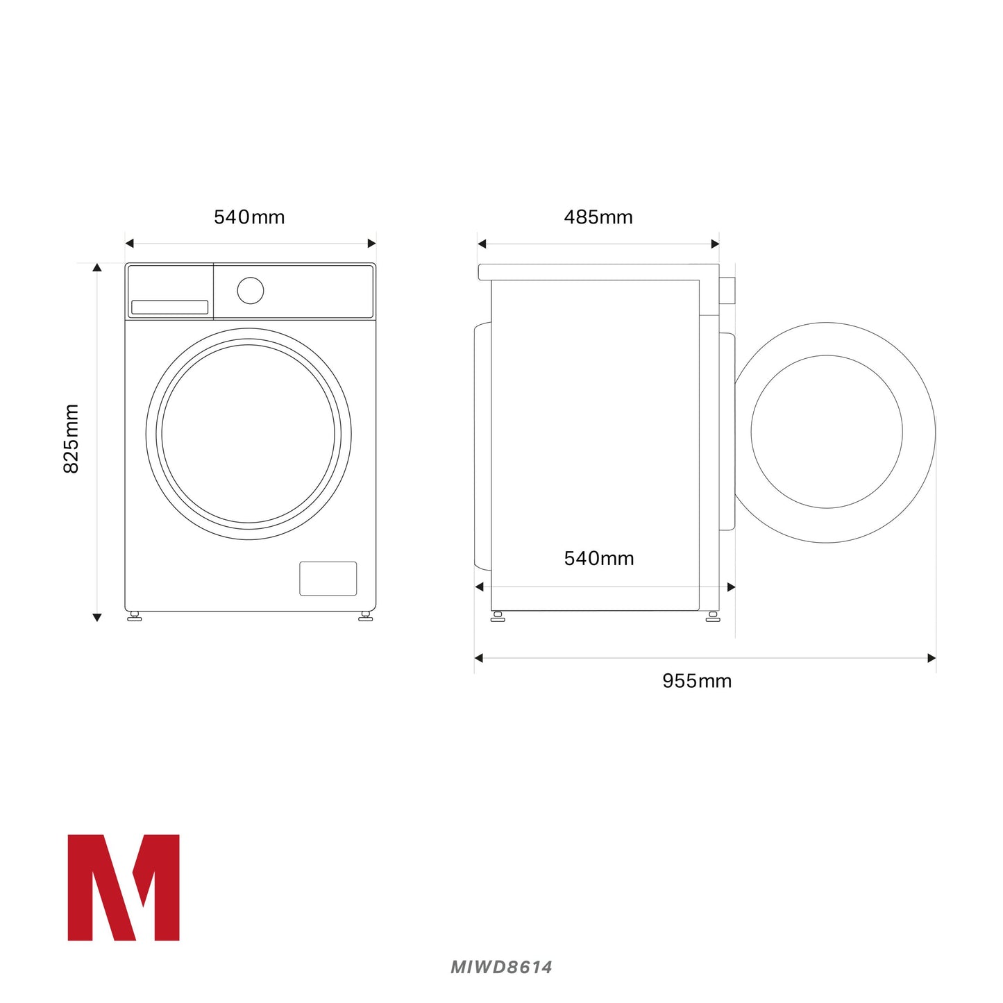 White Smoke Montpellier MIWD8614 Integrated Washer Dryer