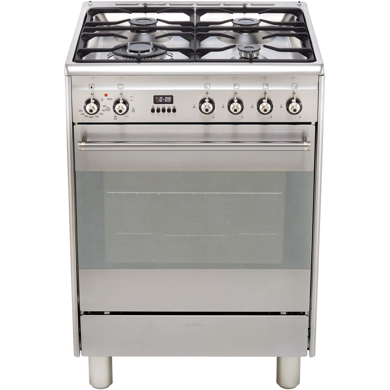 Dark Gray SMEG Concert Cooker, Gas, with Multifunction Oven, 7 Functions, 600 mm