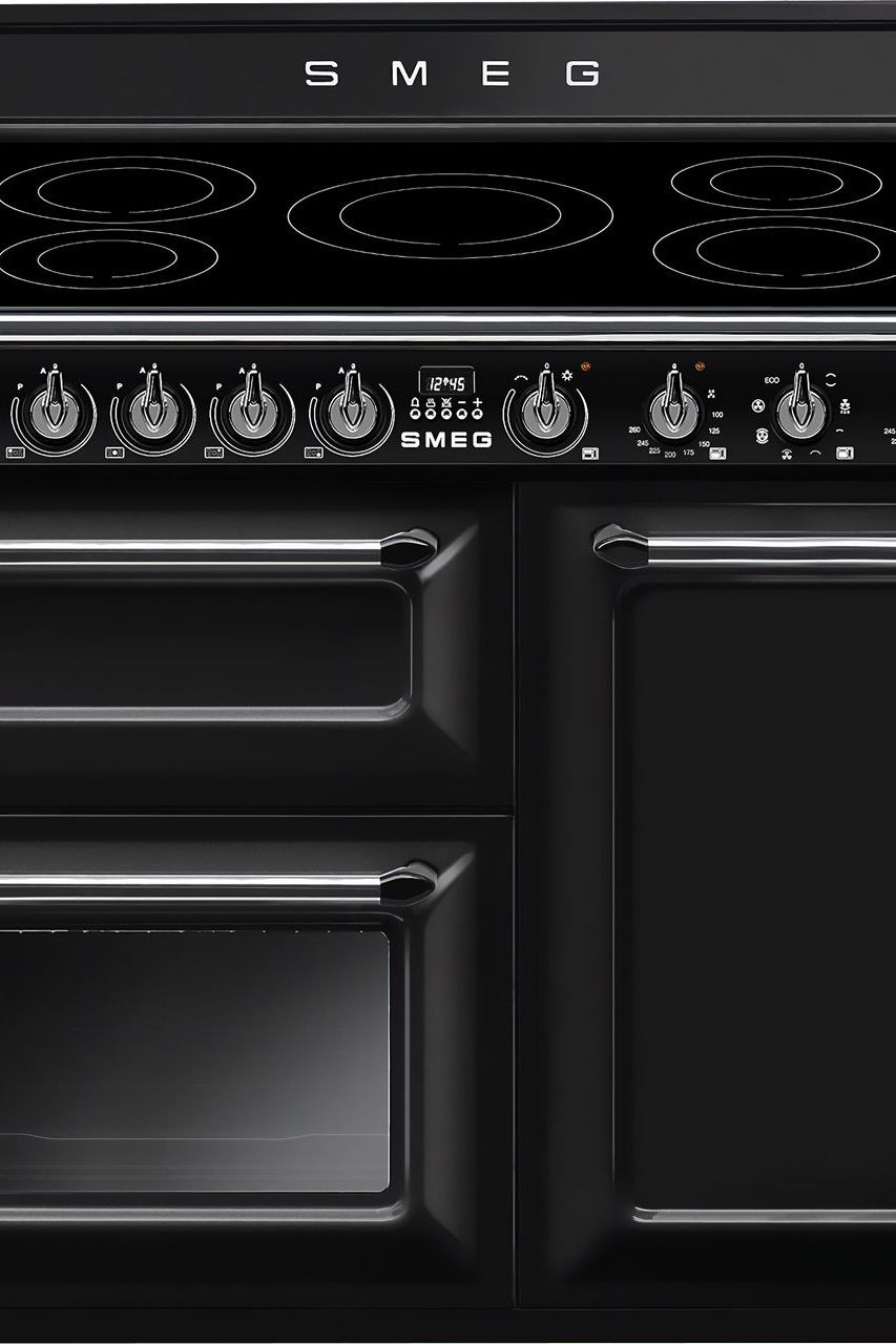 Black SMEG Victoria Cooker, Induction, Traditional, Three Cavity, Induction Hob, 1000 mm