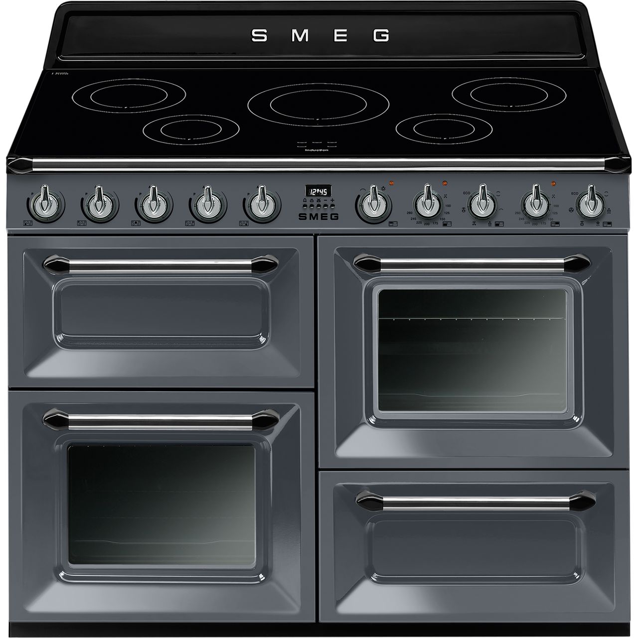 Dark Slate Gray SMEG Victoria Cooker, Induction, Traditional, Four Cavity, Induction Hob 1100mm