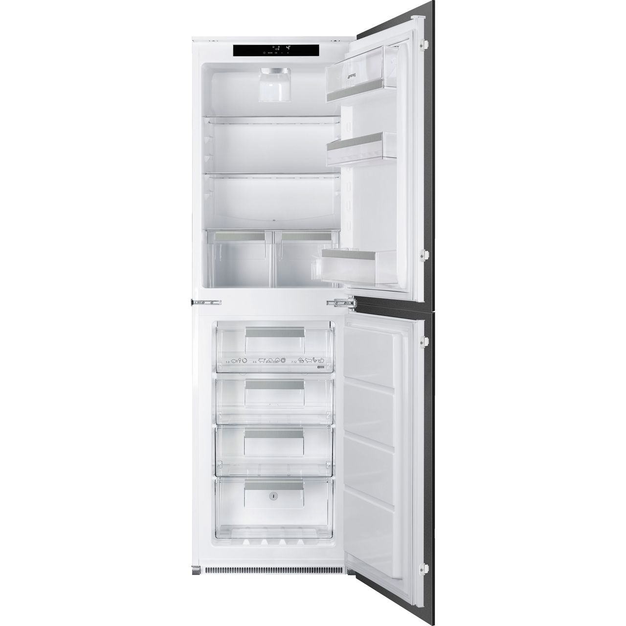 Light Gray SMEG Fridge Freezer, Integrated, Frost Free, 50:50