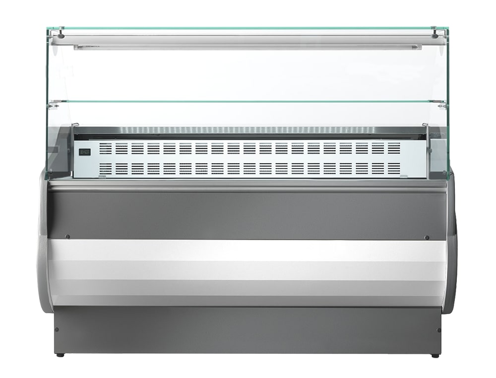 Light Gray Sterling Pro SALINA80/250VD Flat Glass Serveover Counter, 2480mm - Out Of Stock