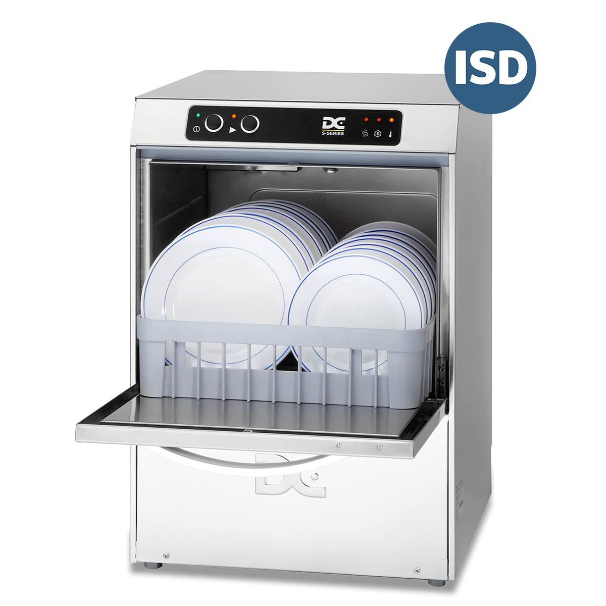 Light Gray DC SD40ISD Standard Range 400mm Basket Frontloading Commercial Dishwasher with Integral Water Softener & Drain Pump, 11 Plates - Out Of Stock