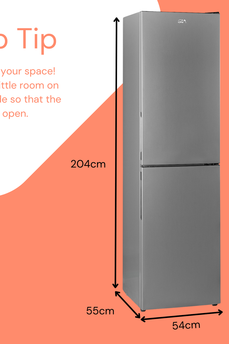 Dark Salmon SIA 60/40 Split Freestanding 302L Combi Fridge Freezer