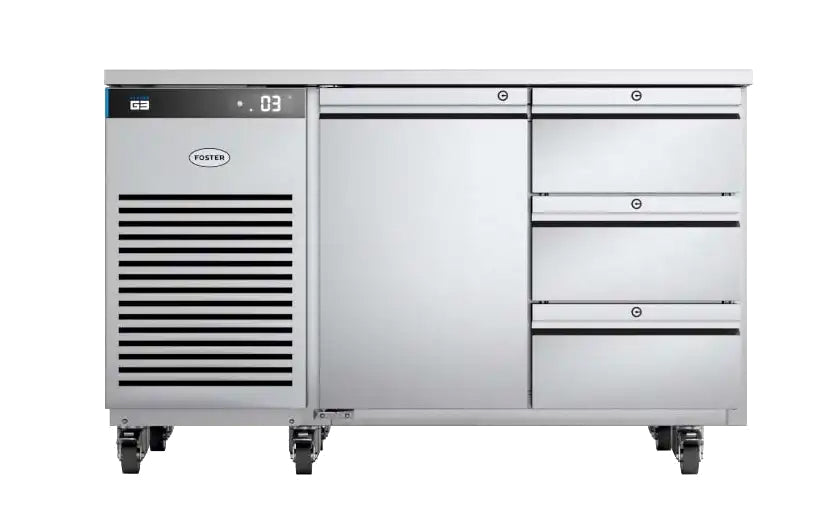 Light Gray Foster EP1/2H/43-150 EcoPro G3 1 Door & 3 Drawer Refrigerated Counter, 280 Litres - Contact Us For Availability
