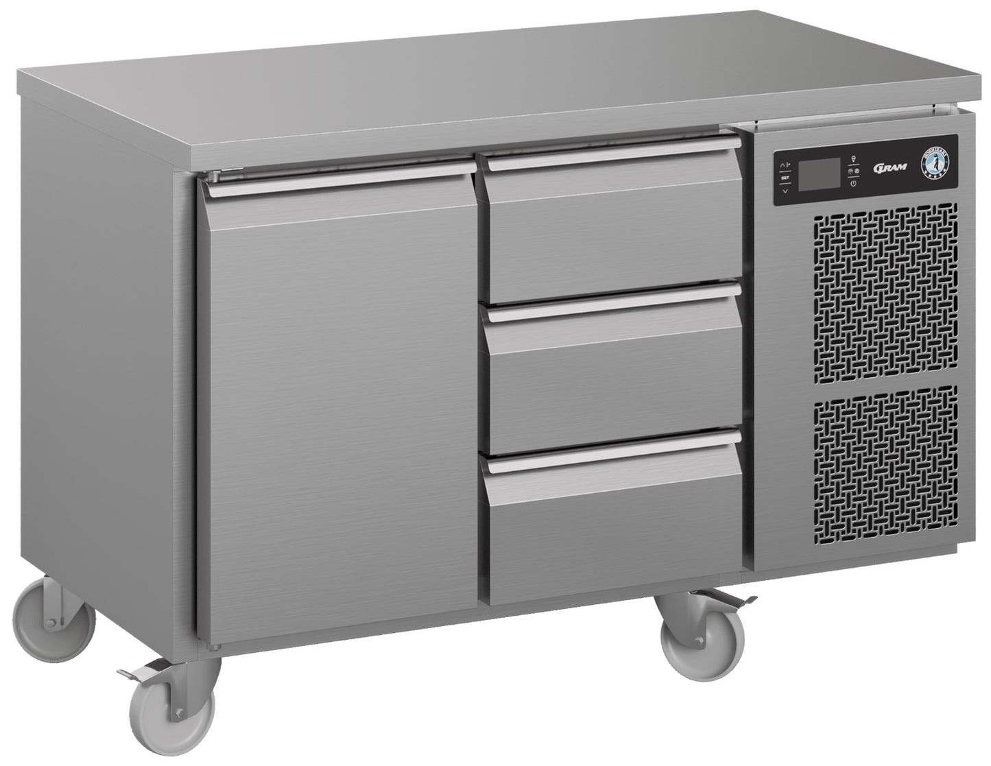 Light Slate Gray Hoshizaki Premier K 2 A DL 3D C U 1 Door & 6 Drawer Stainless Steel Refrigerated Counter, 301 Litres - Contact Us For Availability