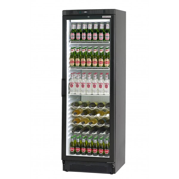 Dark Slate Gray Autonumis RZC00001 Hi-Line Black Hinged Glass Single Door Bottle Cooler, 220 x 330ml Bottles / 301 x 330ml Cans - Contact Us For Availability