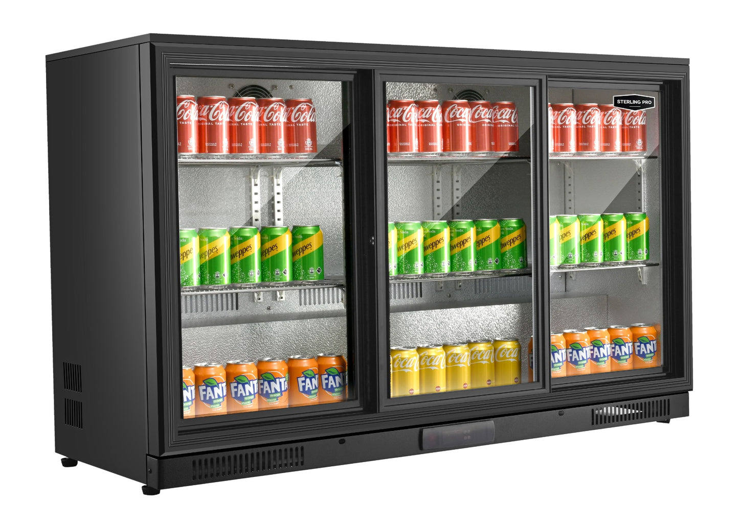 Dark Slate Gray Sterling Pro Green SP3HC-BS Sliding Triple Door Bottle Cooler, 274 x 330ml Bottles - Out Of Stock