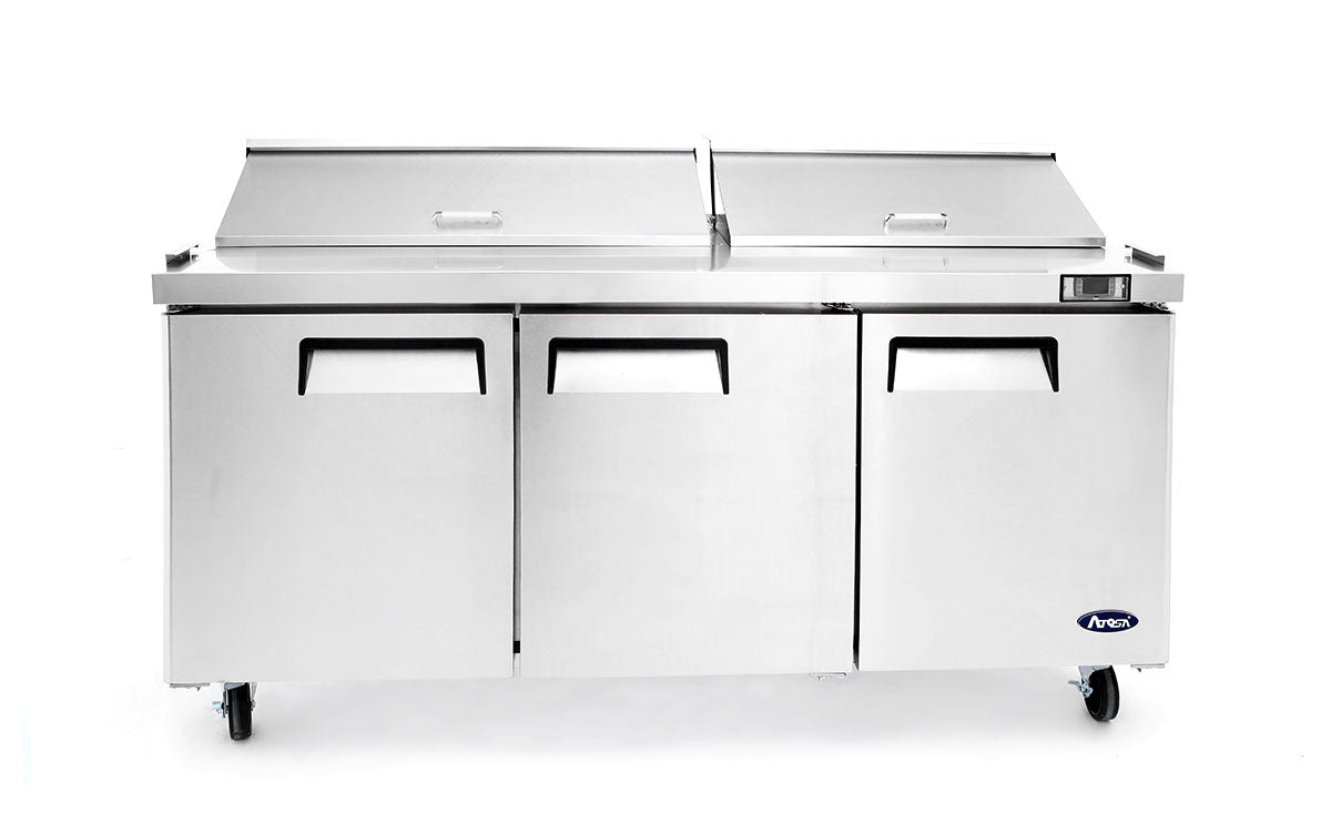 Light Gray Atosa MSF8304GR 3 Door Heavy Duty Ambient Preparation Counter, 598 Litres - Contact Us For Availability