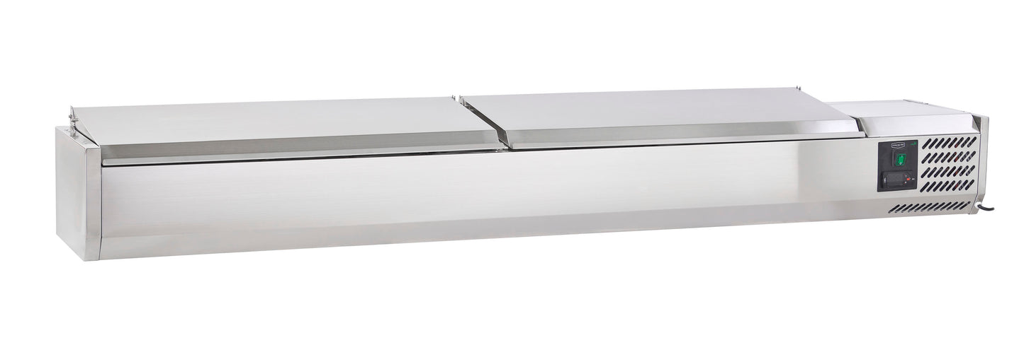 Light Gray Sterling Pro Cobus SPT2000-330-SS Topping Well with Stainless Steel Lid, 10 x GN1/4 - In Stock