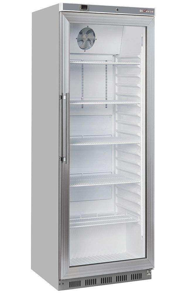 Gray Diverso WR-PG41-XG Ventilated refrigerator, glass door, 400 liters. stainless steel - Contact Us For Availability