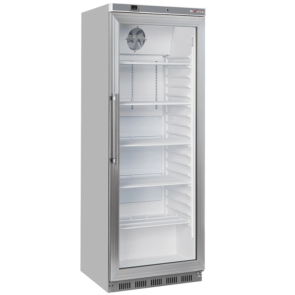Gray Diverso WR-PG41-XG Ventilated refrigerator, glass door, 400 liters. stainless steel - Contact Us For Availability