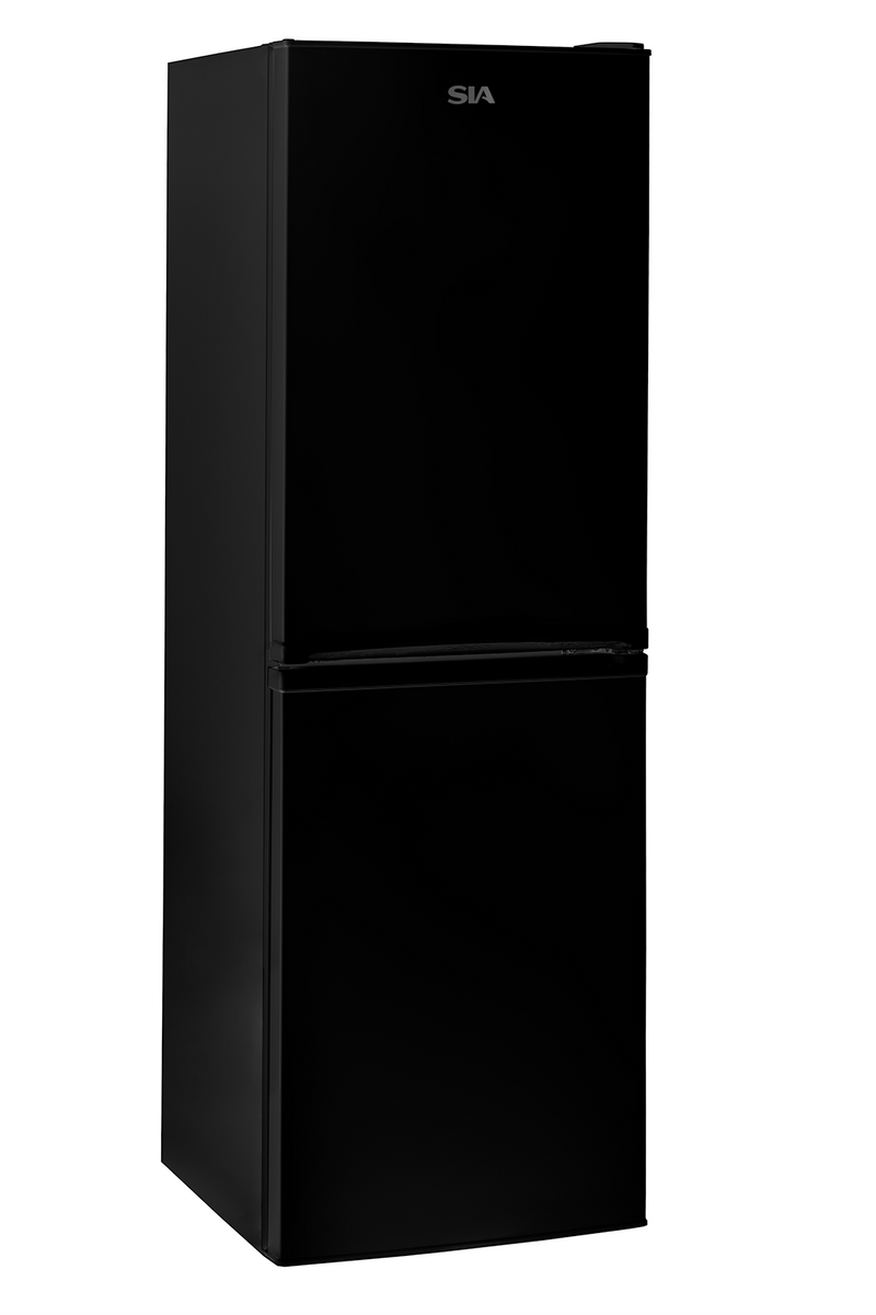Black SIA Black Freestanding 149L Combi Fridge Freezer