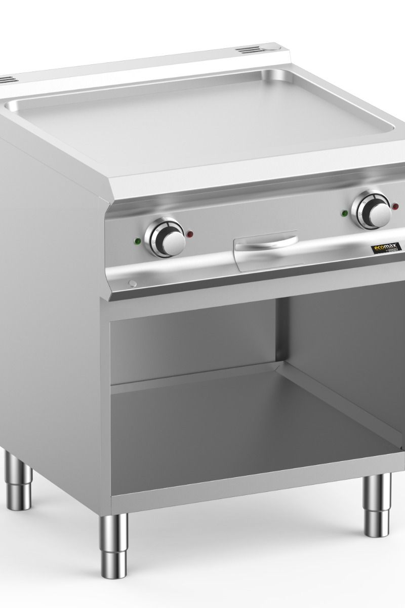 Light Gray Hobart Ecomax HEFTBE77AL Smooth Griddle on Open Cupboard, 10kW - Contact Us For Availability