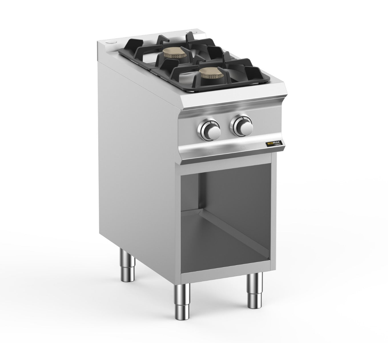 Light Gray Hobart Ecomax HEFB74AXL 2 Burner Gas Hob on Open Cupboard, 2 x 7kW - Contact Us For Availability