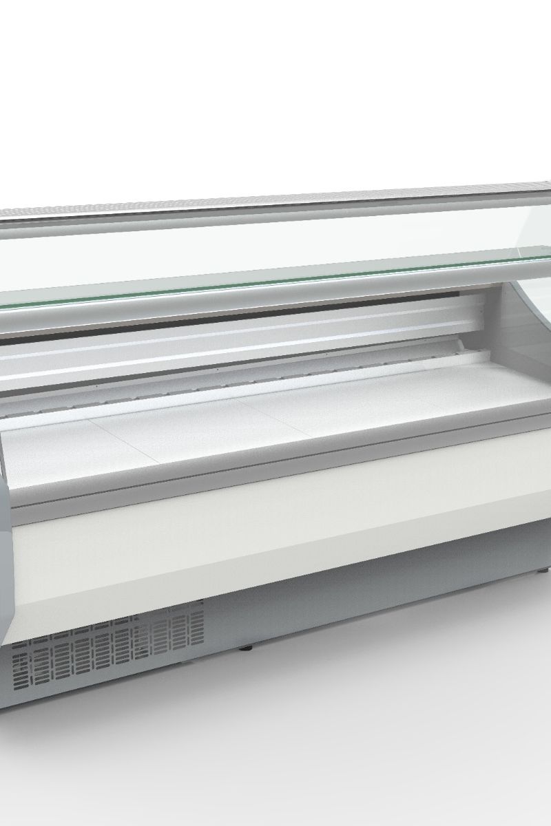 Light Gray Coreco CVED-8-25-R Flat Glass Serveover, 2525mm - Low Stock