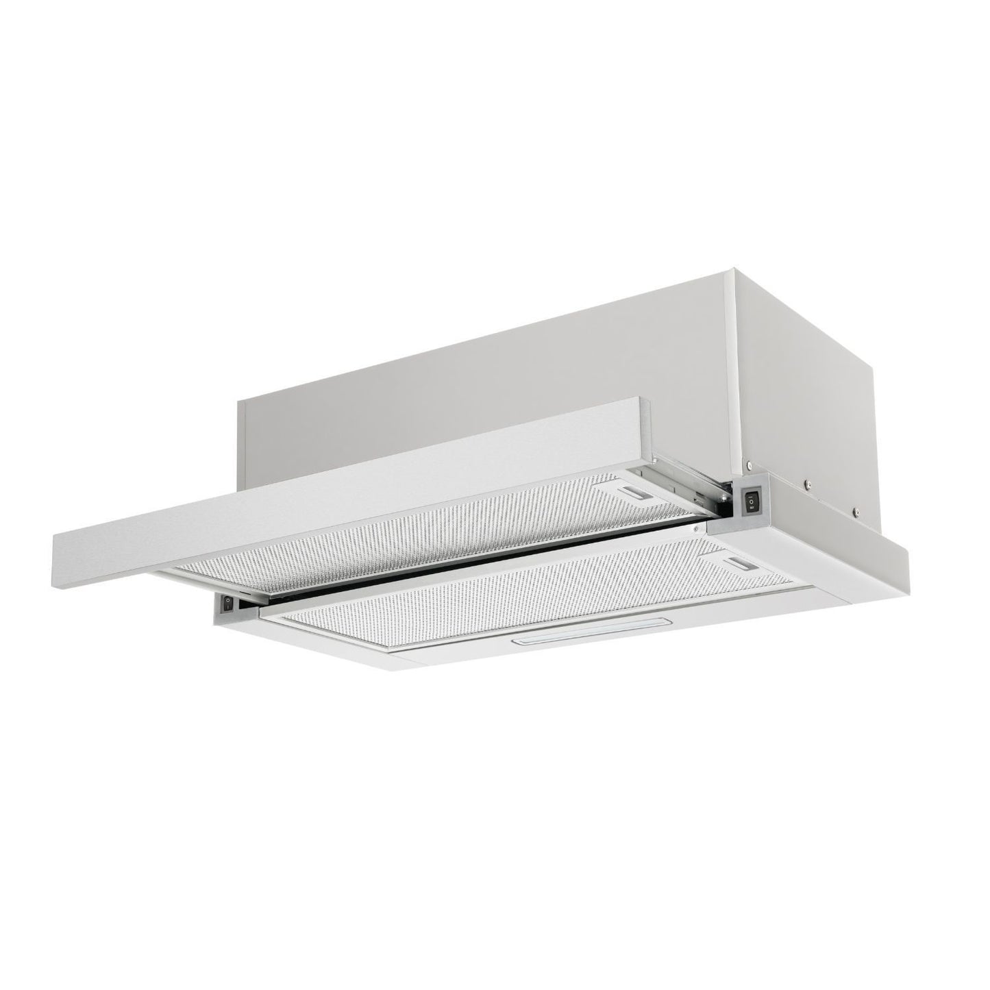 Light Gray CDA CTE62SS 60cm Telescopic Canopy Cooker Hood