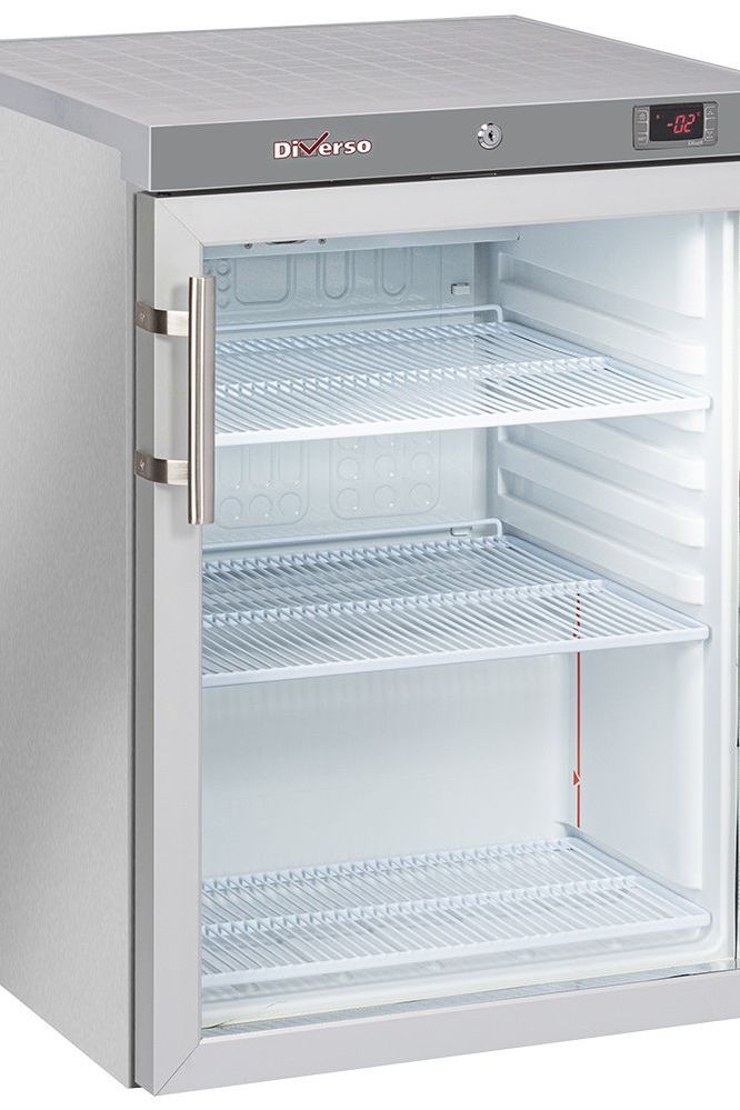 Gray Diverso WR-PG21-XG Ventilated refrigerator, glass door, 200 liters. stainless steel - Contact Us For Availability