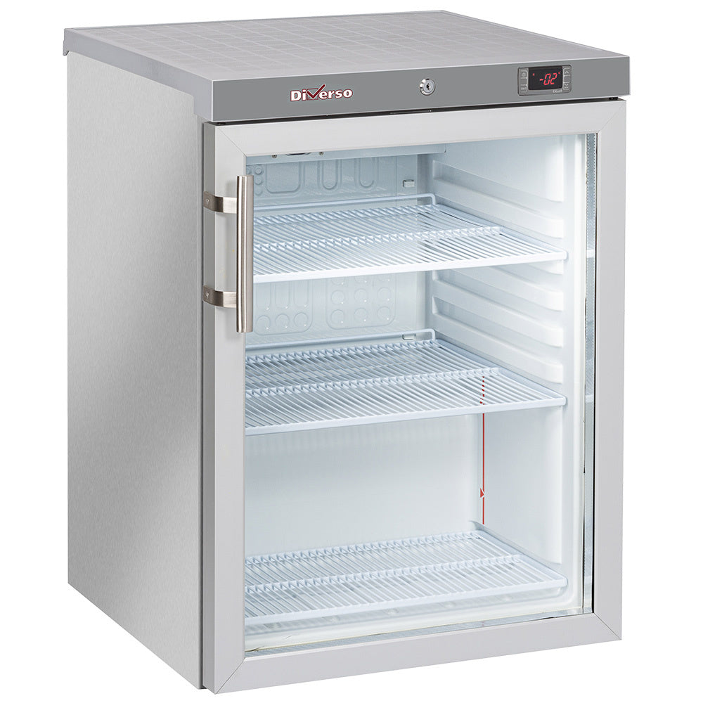 Gray Diverso WR-PG21-XG Ventilated refrigerator, glass door, 200 liters. stainless steel - Contact Us For Availability