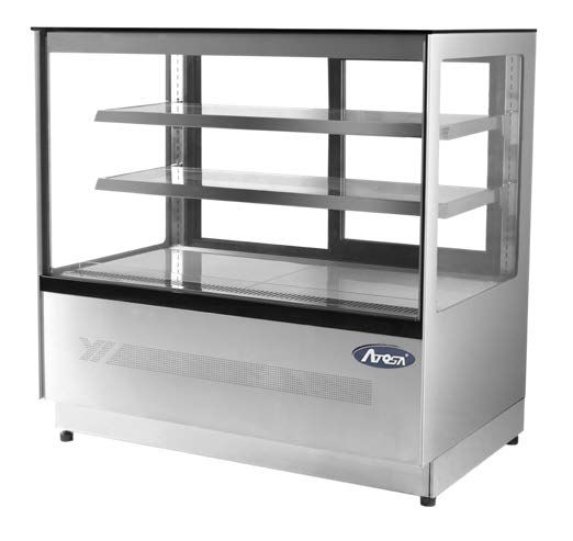 Gray Atosa WDF127F Heavy Duty Squared Glass Deli Counter, 1204mm - Contact Us For Availability