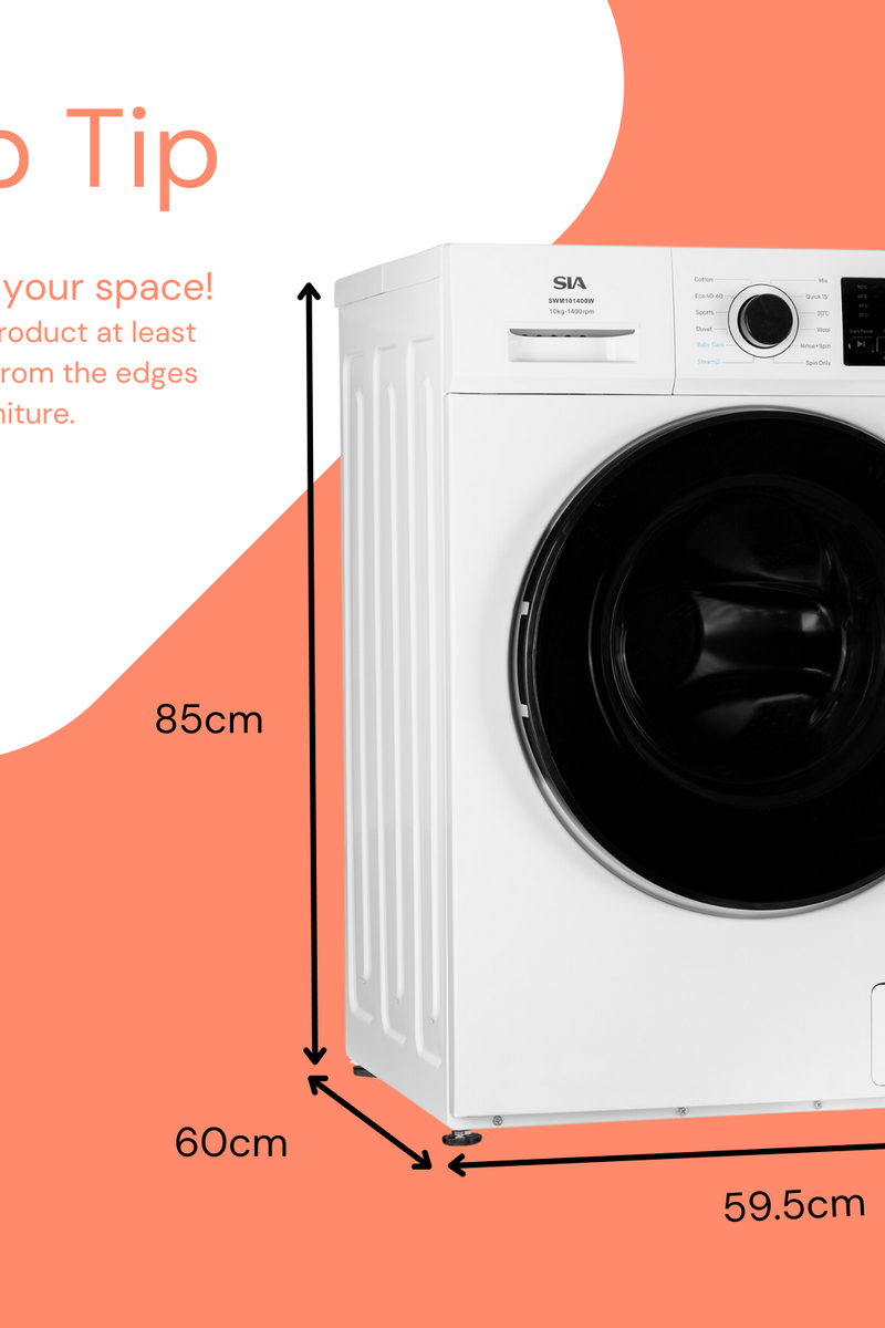 Salmon SIA 10kg 1400RPM Freestanding Washing Machine