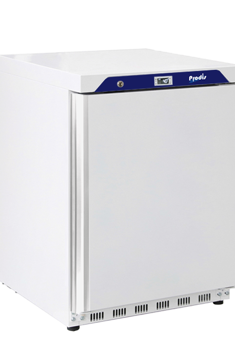 Light Gray Prodis HC210R Single Door White Undercounter Fridge, 131 Litres - Contact Us For Availability