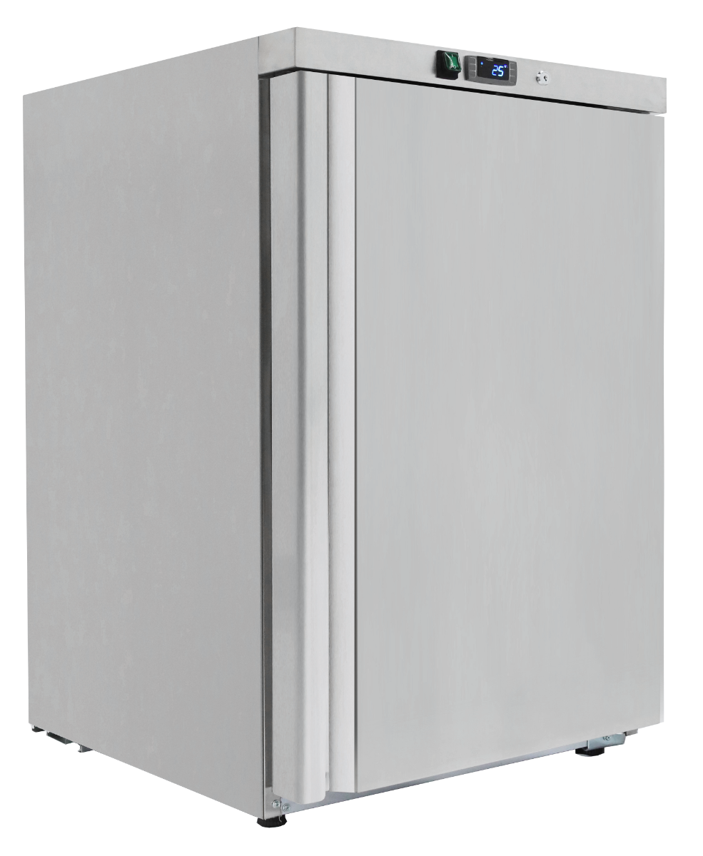 Gray Sterling Pro Cobus SPR200S Single Door Stainless Steel Undercounter Refrigerator, 140 Litres