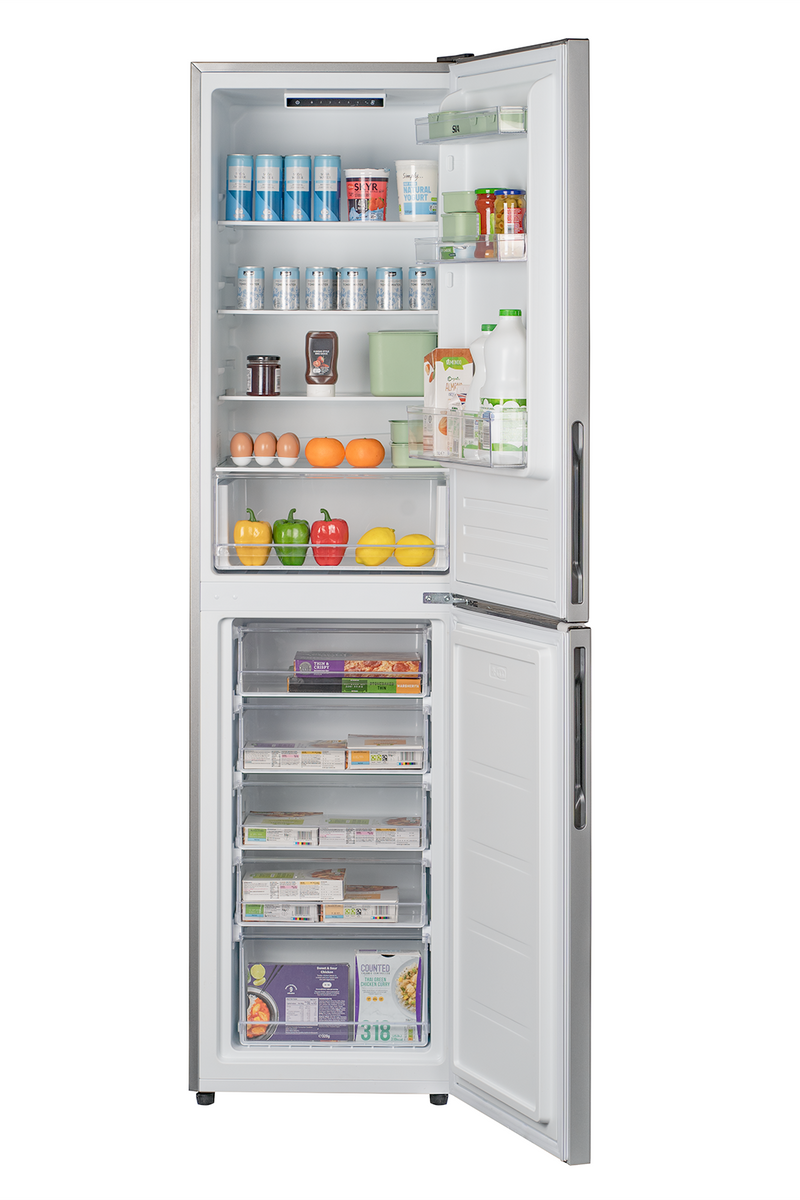 Gray SIA 60/40 Split Freestanding 302L Combi Fridge Freezer